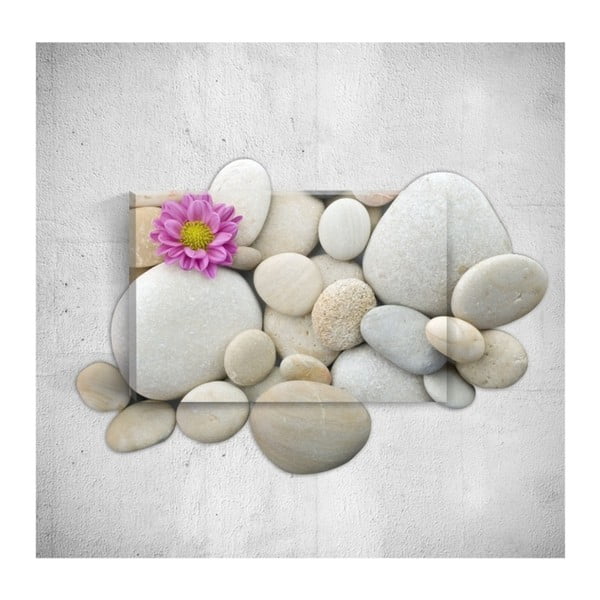 Pebbles With Flower 3D fali kép, 40 x 60 cm - Mosticx