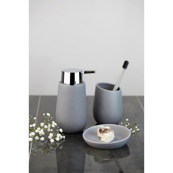 Szürke kerámia szappanadagoló 320 ml Badi – Wenko-image-1