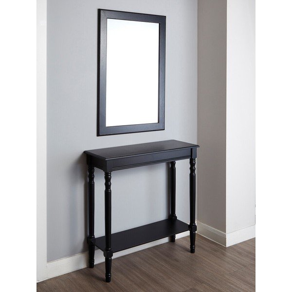 Fekete borovi fenyő konzolasztal 30x80 cm Heritage – Premier Housewares-image-2