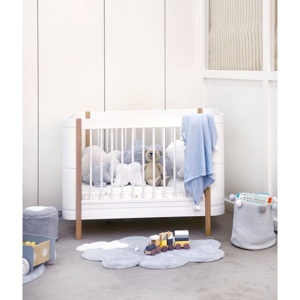 Világoskék mosható kézi szövésű pamut gyerek szőnyeg 70x100 cm Mini Dream – Lorena Canals-image-1