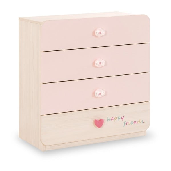 Baby Girl Dresser halvány rózsaszín komód