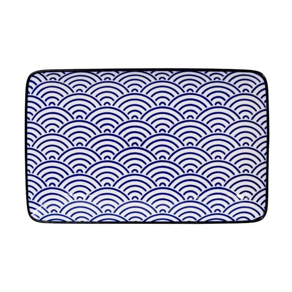Nippon Wave hosszúkás tányér, 21 x 13,5 cm - Tokyo Design Studio