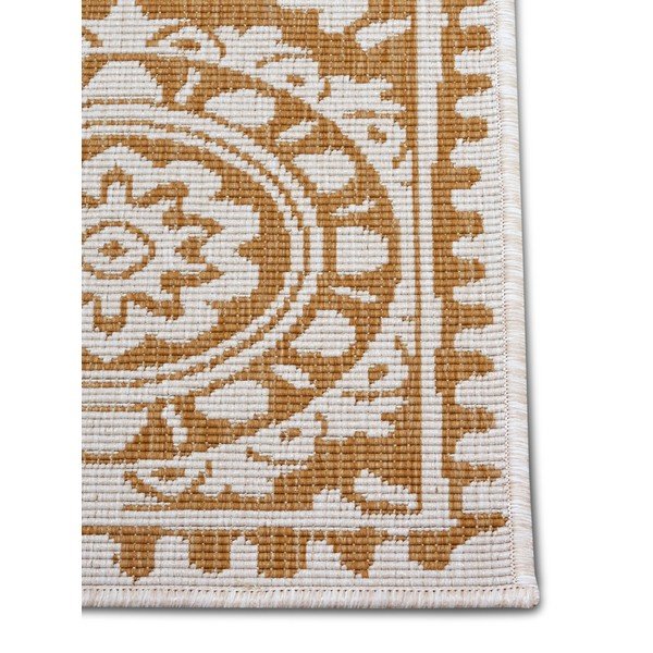 Okkersárga-fehér kültéri szőnyeg 80x250 cm Jardin – NORTHRUGS-image-3