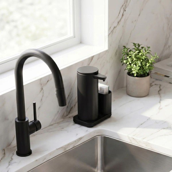 Matt fekete automata fém mosogatóeszköz tartó – simplehuman-image-2