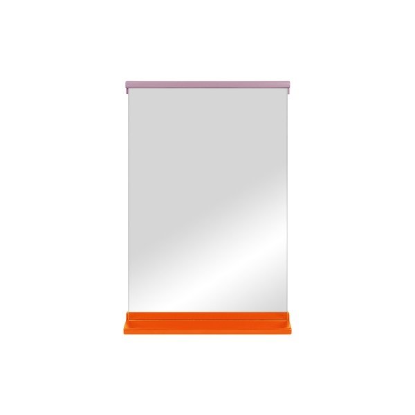 Fali tükör polccal tömörfa kerettel 50x75 cm Lun – noo.ma