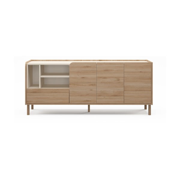 Natúr színű komód tölgyfa dekorral 180x75,5x44 cm Monza – Marckeric