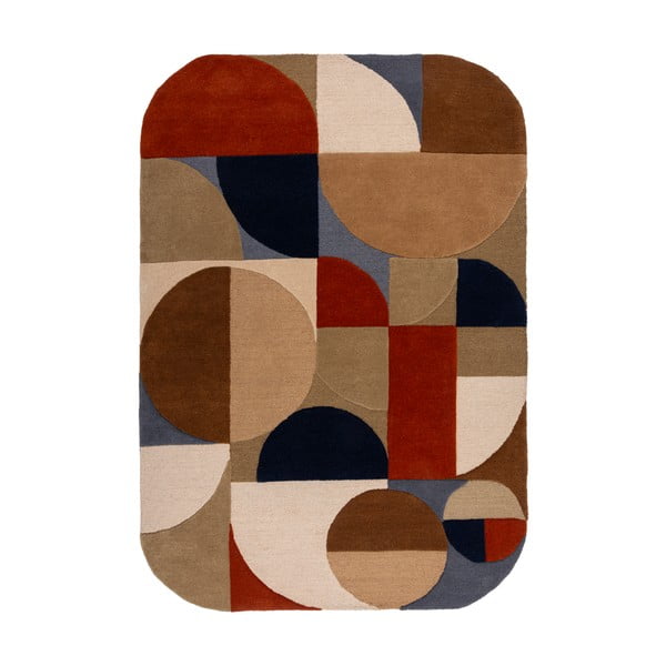 Terrakotta színű kézi szövésű gyapjú szőnyeg 120x170 cm Mia Arch – Flair Rugs