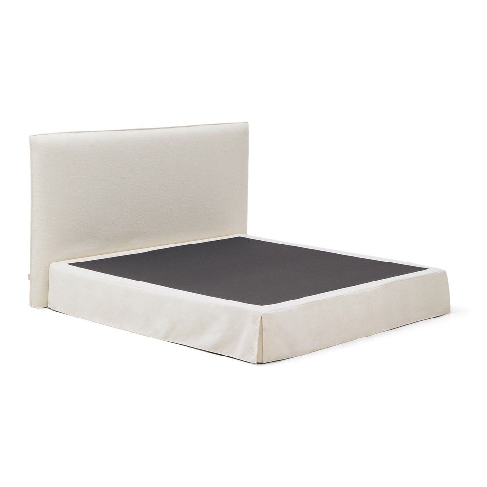 Fehér kárpitozott franciaágy 180x200 cm Jaira  Kave Home