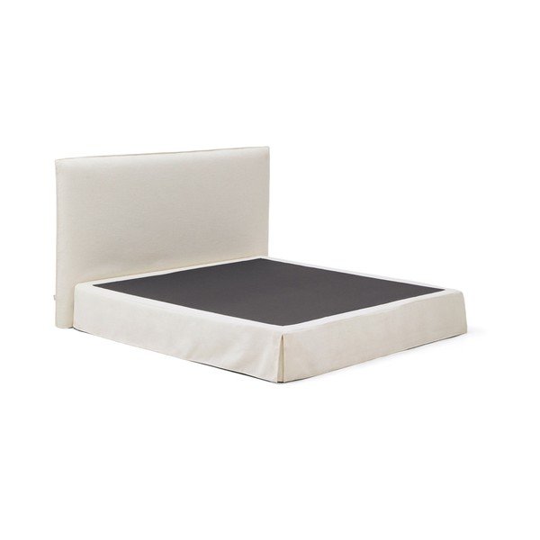 Fehér kárpitozott franciaágy 180x200 cm Jaira – Kave Home