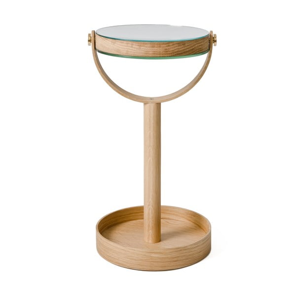 Kozmetikai nagyítós tükör tömörfa kerettel (ötszörös) ø 19,5 cm Magnify – Wireworks-image-1