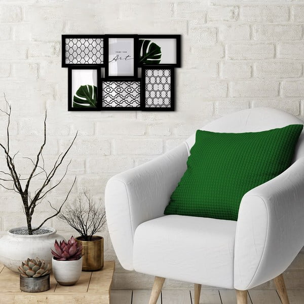 Fekete műanyag fali képkeret 48x32 cm  -image-1