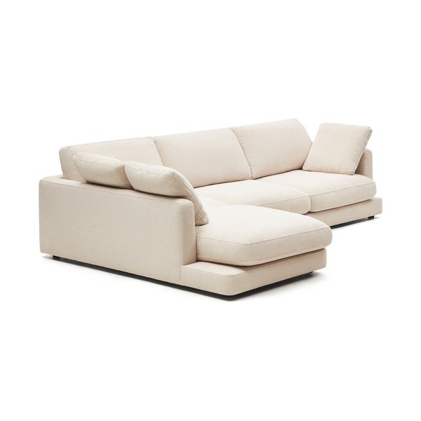 Bézs zsenília sarokkanapé (bal oldali-heverő résszel) Gala – Kave Home-image-2