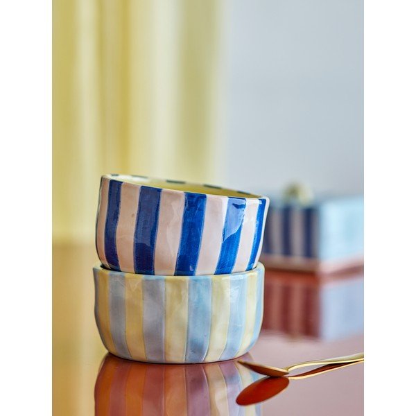 Sárga-kék kerámia tálka szett 4 db-os 300 ml Phoenix – Bloomingville-image-1