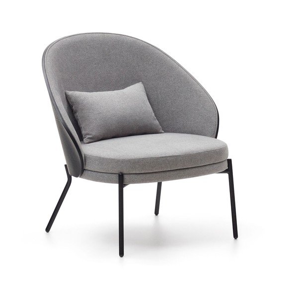 Fekete-szürke fotel Eamy – Kave Home