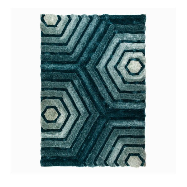 Hexagon Duck kékeszöld szőnyeg, 80 x 150 cm - Flair Rugs