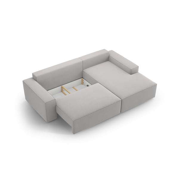 Világosszürke kinyitható sarokkanapé (jobb oldali) Jodie – Micadoni Home-image-4