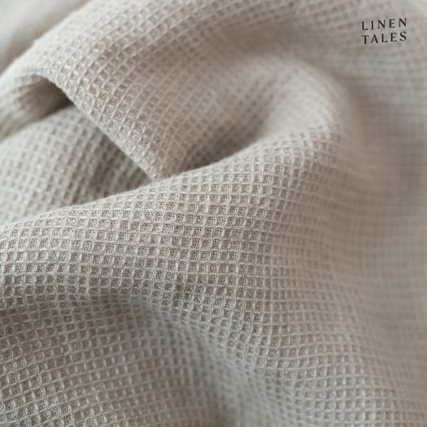 Natúr színű len darázs fürdőlepedő 100x140 cm Natural Fine Waffle – Linen Tales-image-3
