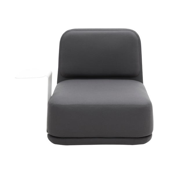 Standby Medium + Side Table sötétszürke fotel fehér fém kisasztallal - Softline