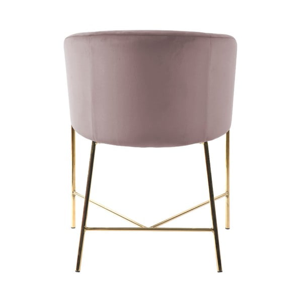 Nelson pasztell rózsaszín szék, aranyszínű lábakkal - Interstil-image-4