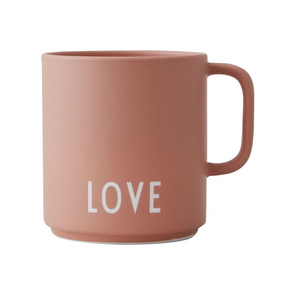 Love rózsaszín porcelánbögre - Design Letters