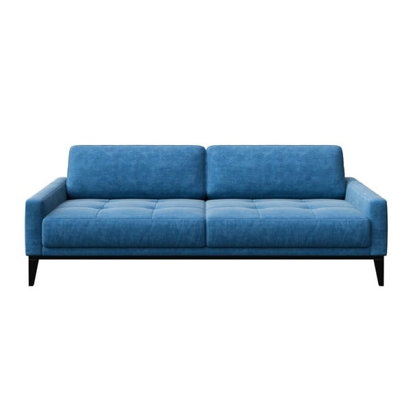Musso Tufted kék három személyes kanapé fa lábakkal - MESONICA