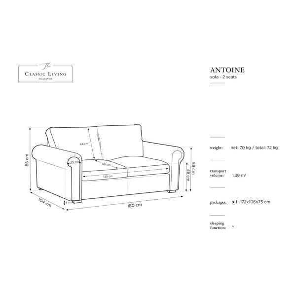 Hermes piros kanapé, 104 cm - Windsor & Co Sofas-image-1