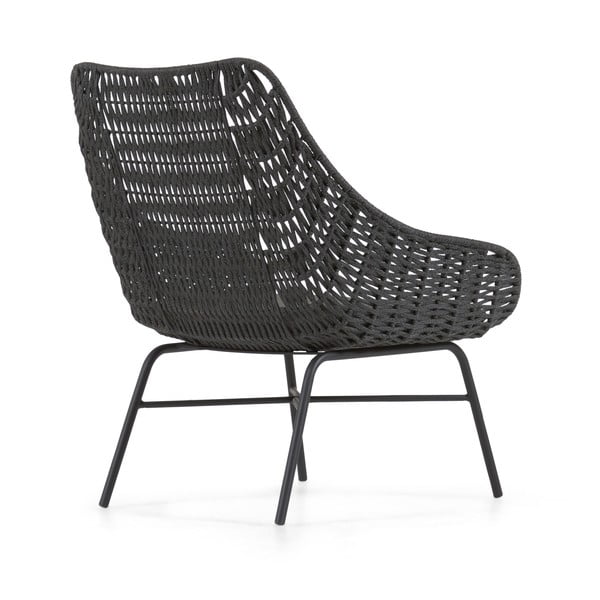 Abeli fekete kézzel készített kültéri fotel - Kave Home-image-4