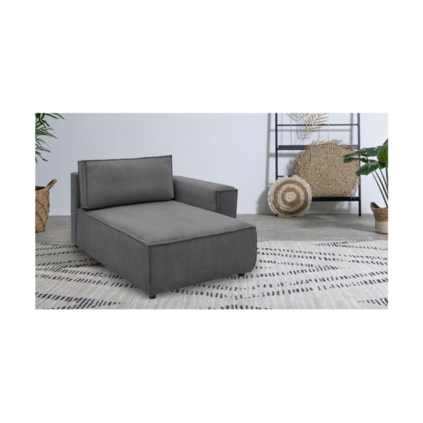 Sötétszürke kordbársony kanapé modul (jobb oldali) Nihad modular – Bobochic Paris-image-1