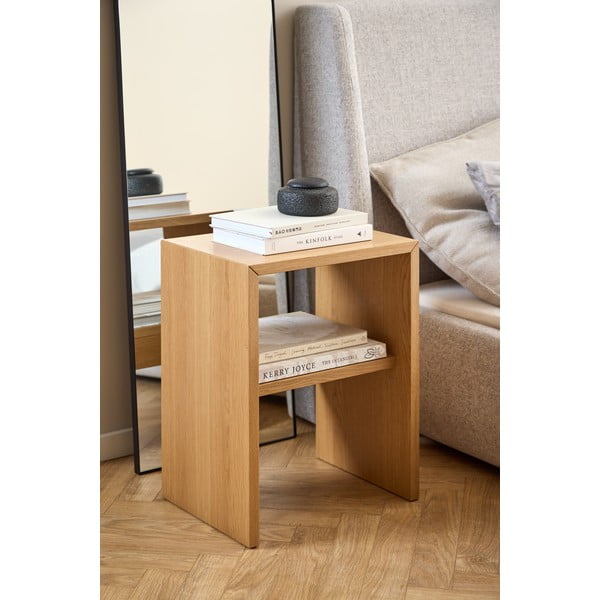 Natúr színű éjjeliszekrény tölgyfa dekorral Arlon – Actona-image-1