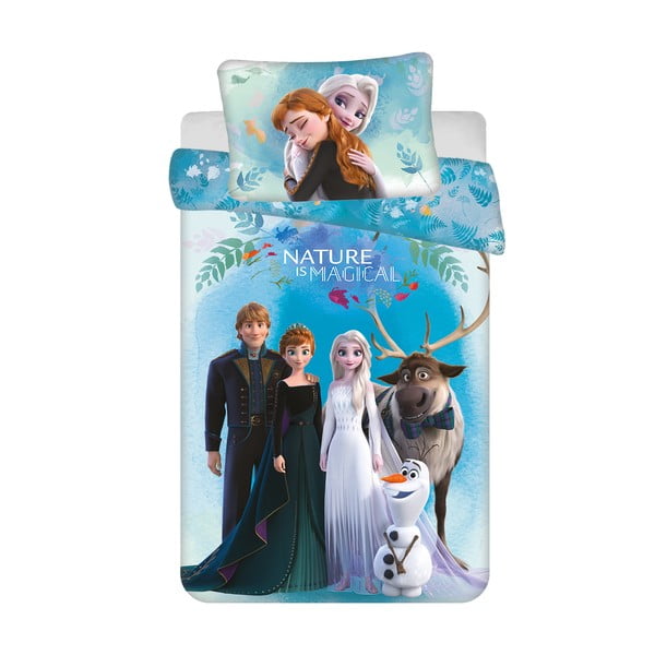 Kék pamut gyerek ágyneműhuzat babaágyhoz 100x135 cm Frozen "Blue" – Jerry Fabrics