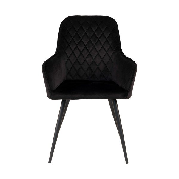 Fekete kárpitozott karfás étkezőfotel szett 2 db-os Harbo – House Nordic-image-2