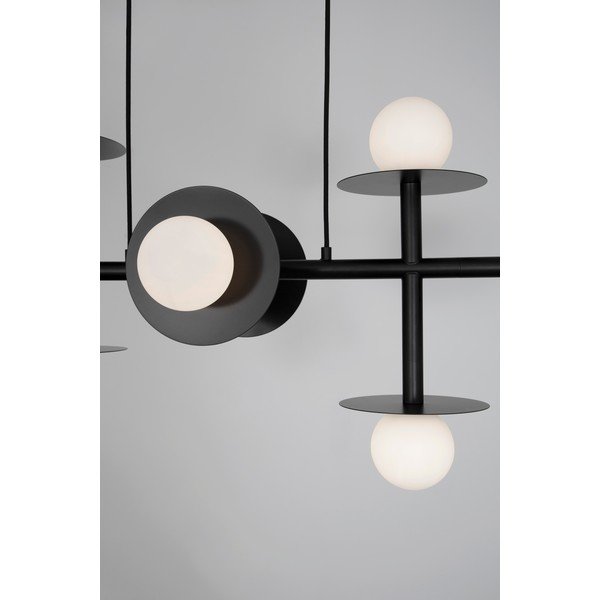 Fehér-fekete fém függőlámpa üveg búrával Pielo – Nova Luce-image-2