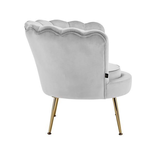 Világosszürke bársony fotel Kelsey – Støraa-image-2