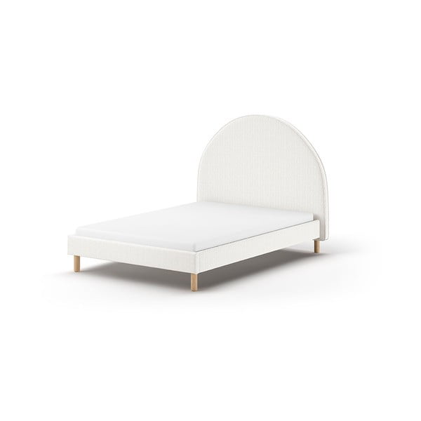 Fehér kárpitozott egyszemélyes ágy ágyráccsal 140x200 cm MOON – Vipack