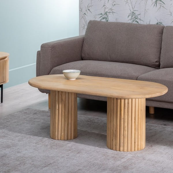 Natúr színű mangófa dohányzóasztal 60x120 cm Montmartre – Ixia-image-1