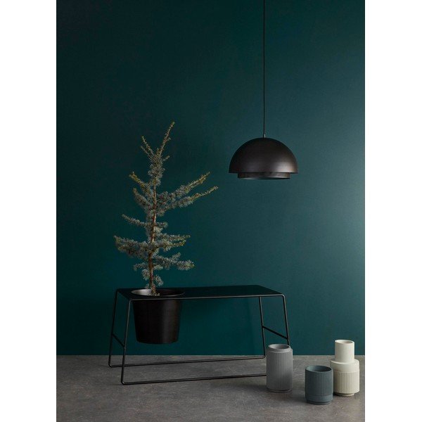 Metal fekete fém dohányzóasztal beépített virágtartóval - Hübsch-image-1