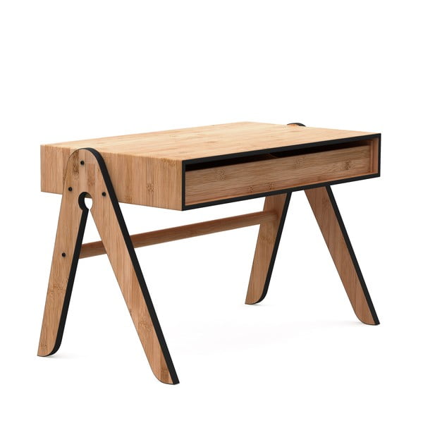 Geo's Moso-bambusz gyermek íróasztal fekete elemekkel - We Do Wood