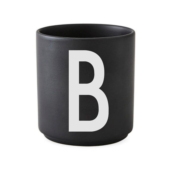 Alphabet B fekete porcelánbögre, 250 ml - Design Letters