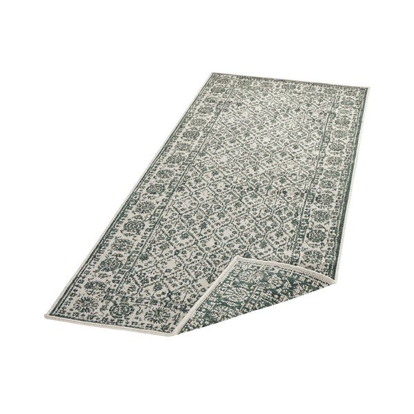 Curacao szürke-zöld mintás, kültérre is alkalmas kétoldalas futószőnyeg, 80 x 350 cm - Bougari-image-3
