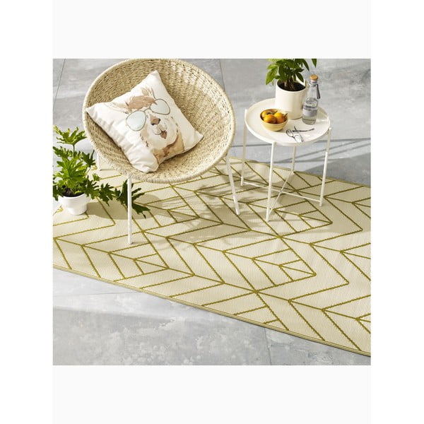 Sydney bézs-sárga kétoldalas kültéri szőnyeg újrahasznosított műanyagból, 90 x 150 cm - Fab Hab-image-3