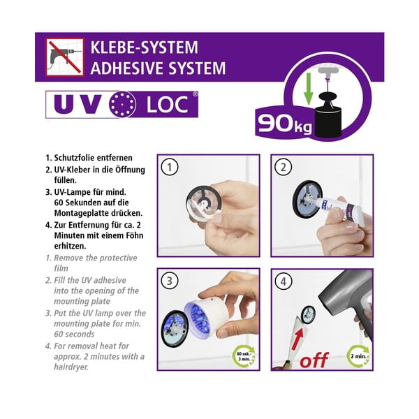 Fényes ezüstszínű öntapadós rozsdamentes acél törölközőtartó Maribor – Wenko-image-4