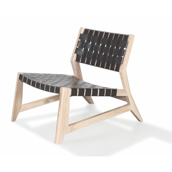 Odhin fotel tölgyfa konstrukcióval és bőr részletekkel - Wewood - Portuguese Joinery