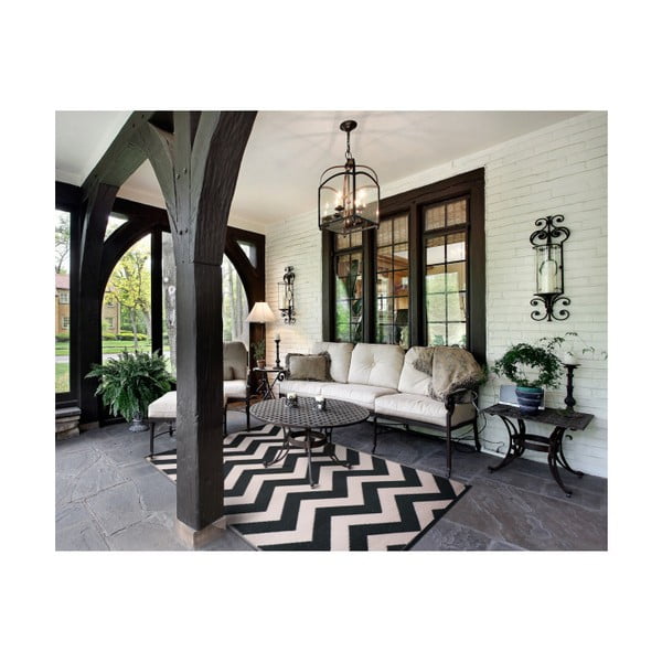 Tara fekete-bézs, kül- és beltérre is alkalmas, kétoldalas szőnyeg, 120 x 180 cm - Green Decore-image-2