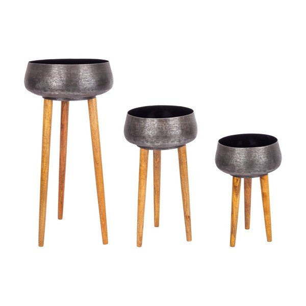 Fém kézzel készített kaspó szett 3 db-os ø 37,5 cm Varanasi – Bizzotto