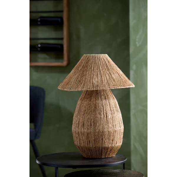 Natúr színű asztali lámpa juta búrával (magasság 55 cm) Maruva – Light & Living-image-2