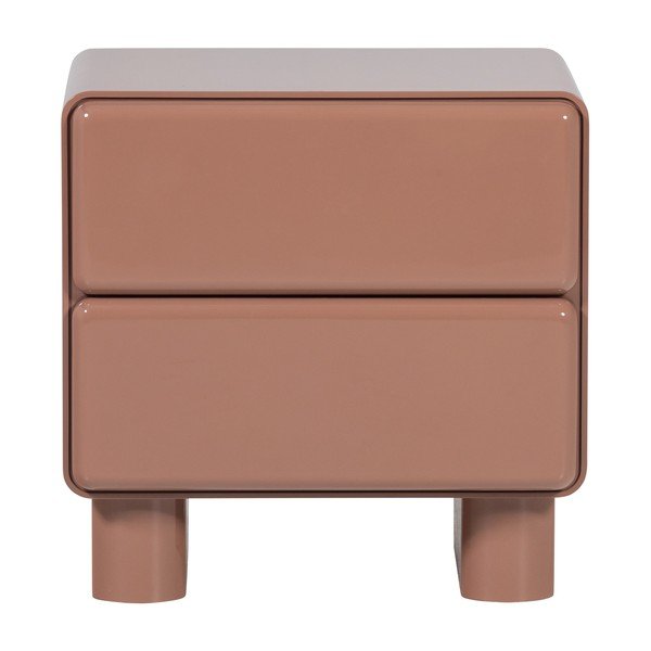 Rózsaszín fényes éjjeliszekrény Lustra – WOOOD