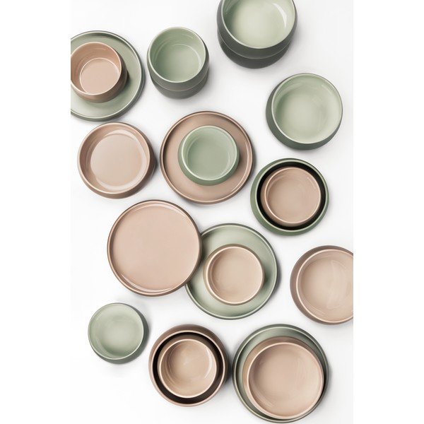 Zöld kőedény tányér készlet 4 db-os ø 22 cm Aura Rondo – Bonami Selection-image-1
