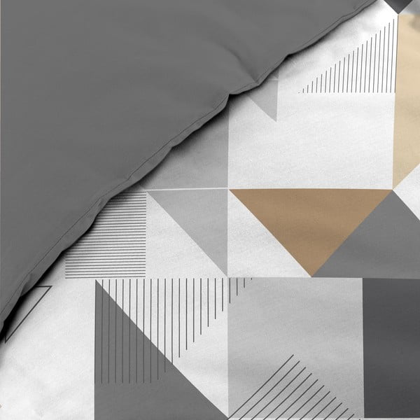 Fehér-szürke egyszemélyes mikroszálas ágyneműhuzat 140x200 cm Trigone – douceur d'intérieur-image-3