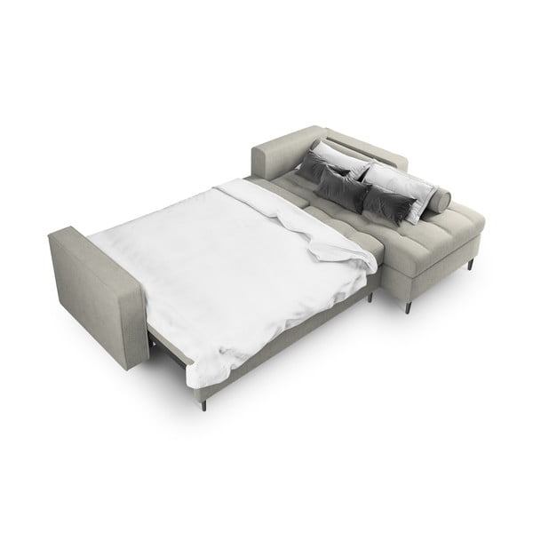 Santo világosszürke kinyitható sarokkanapé, jobb oldali - Milo Casa-image-4