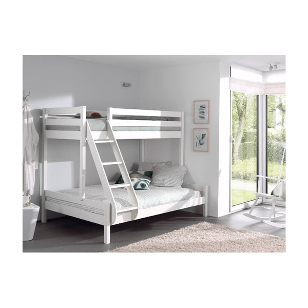 Pino Martin fehér borovi fenyő emeletes gyerekágy 140x200/90x200 cm - Vipack-image-1